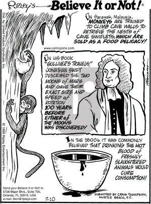 Ripley's Believe It or Not on Friday July 10, 1998 Comic Strip