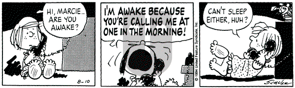 Peanuts on Wednesday August 10, 1994 Comic Strip