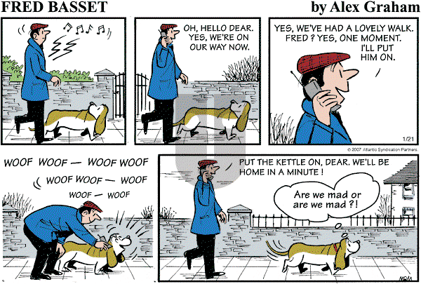 Fred Basset on Sunday January 21, 2007 Comic Strip