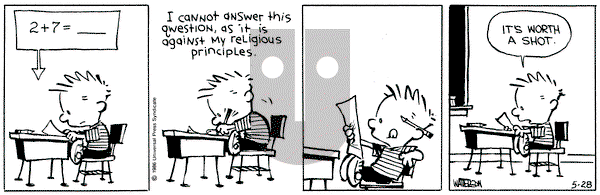 Calvin and Hobbes on Tuesday May 28, 1991 Comic Strip