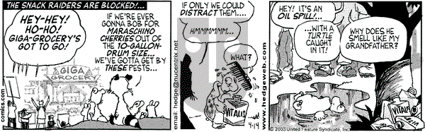 Over the Hedge on Monday April 14, 2003 Comic Strip