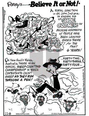 Ripley's Believe It or Not on Friday November 8, 2002 Comic Strip
