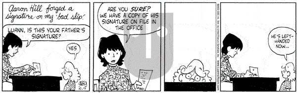 Luann on Monday October 7, 2002 Comic Strip