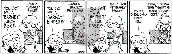 FoxTrot on Wednesday September 1, 1993 Comic Strip