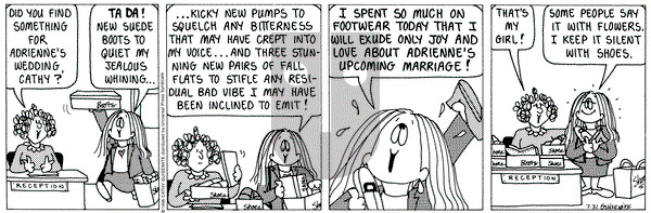 Cathy Classics on Wednesday July 31, 1996 Comic Strip