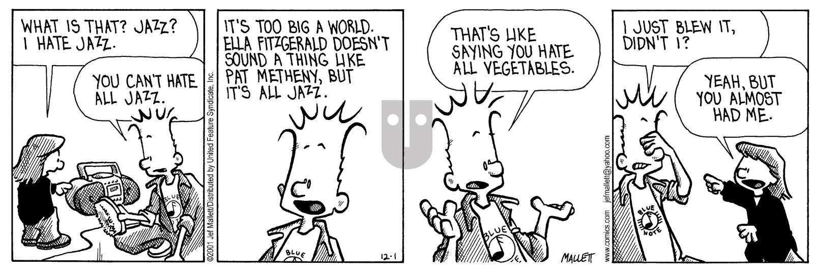 Frazz - Saturday December 1, 2001 Comic Strip