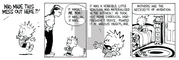 Calvin and Hobbes on Monday November 28, 1988 Comic Strip