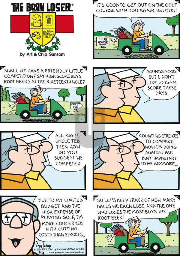 The Born Loser on Sunday August 18, 2024 Comic Strip