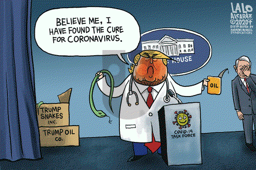 Lalo Alcaraz on Wednesday April 8, 2020 Comic Strip