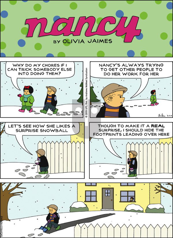 Nancy on Sunday March 17, 2019 Comic Strip