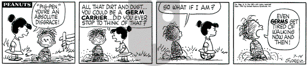 Peanuts on Friday July 14, 1961 Comic Strip