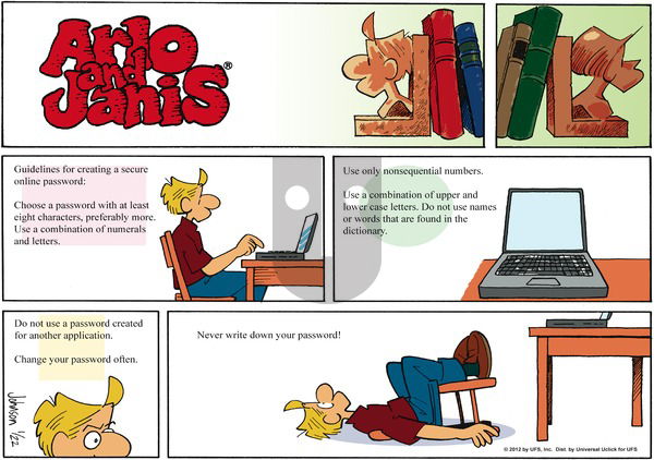 Arlo and Janis on Sunday January 22, 2012 Comic Strip