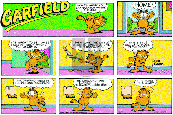 Garfield on Sunday September 28, 1986 Comic Strip