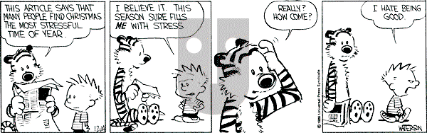 Calvin and Hobbes - Wednesday December 24, 1986 Comic Strip