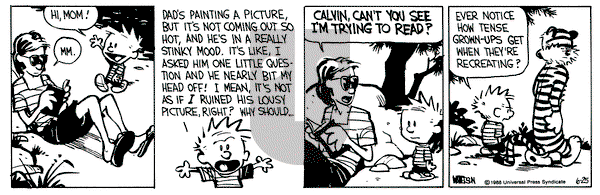 Calvin and Hobbes on Saturday June 25, 1988 Comic Strip