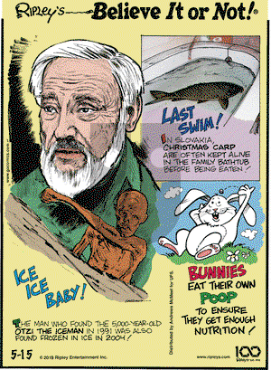 Ripley's Believe It or Not on Wednesday May 15, 2019 Comic Strip