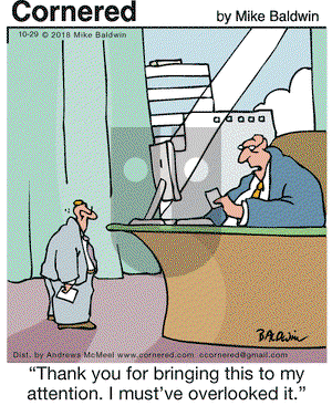 Cornered on Monday October 29, 2018 Comic Strip