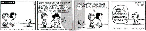 Peanuts - Tuesday December 27, 1960 Comic Strip