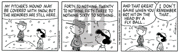 Peanuts on Monday February 10, 1997 Comic Strip