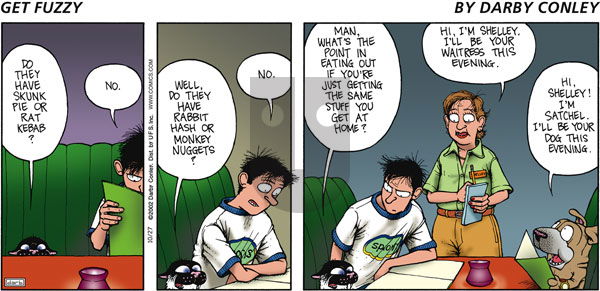 Get Fuzzy on Sunday October 27, 2002 Comic Strip