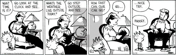 Calvin and Hobbes - Tuesday March 13, 2012 Comic Strip