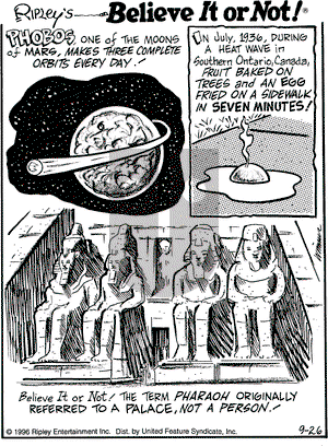 Ripley's Believe It or Not on Wednesday June 18, 1997 Comic Strip
