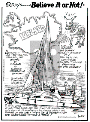 Ripley's Believe It or Not on Wednesday June 27, 2007 Comic Strip