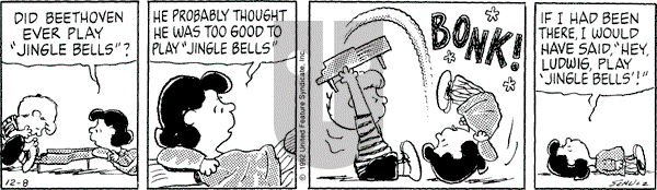 Peanuts - Tuesday December 8, 1992 Comic Strip