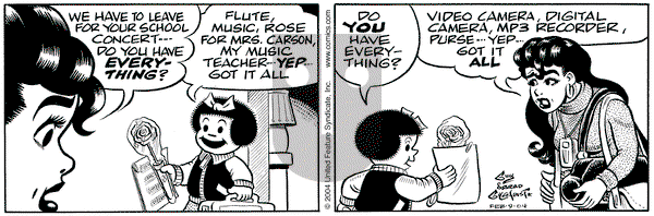 Nancy on Monday February 9, 2004 Comic Strip