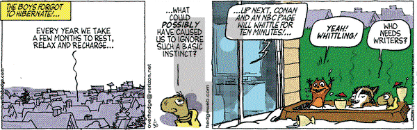 Over the Hedge on Sunday March 23, 2008 Comic Strip