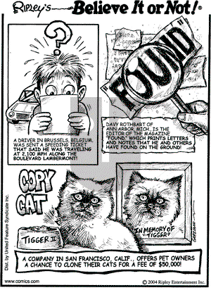 Ripley's Believe It or Not on Thursday June 10, 2004 Comic Strip