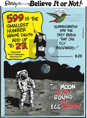 Ripley's Believe It or Not - Wednesday June 29, 2016 Comic Strip