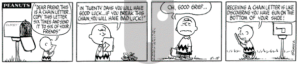 Peanuts on Monday May 15, 1967 Comic Strip