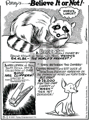 Ripley's Believe It or Not on Tuesday May 1, 2001 Comic Strip