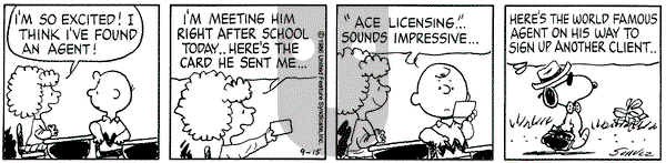 Peanuts on Monday September 15, 1986 Comic Strip