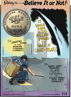 Ripley's Believe It or Not on Friday July 13, 2018 Comic Strip