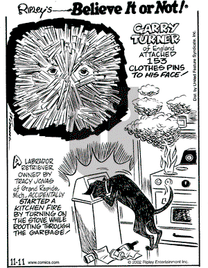 Ripley's Believe It or Not on Monday November 11, 2002 Comic Strip