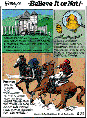 Ripley's Believe It or Not - Monday August 23, 2010 Comic Strip
