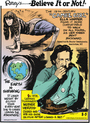 Ripley's Believe It or Not on Saturday August 3, 2013 Comic Strip