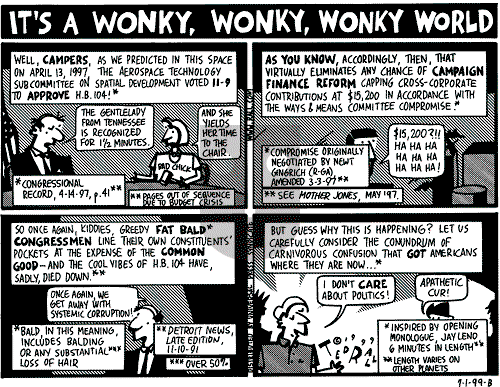 Ted Rall on Monday July 5, 1999 Comic Strip