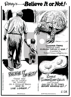Ripley's Believe It or Not on Thursday June 28, 2007 Comic Strip