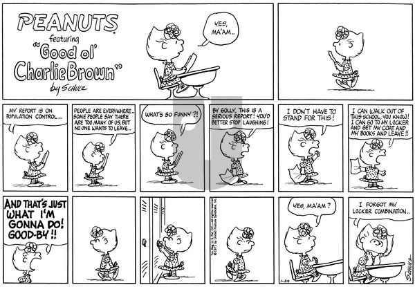Peanuts on Sunday January 24, 1971 Comic Strip