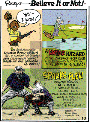 Ripley's Believe It or Not on Monday January 2, 2012 Comic Strip