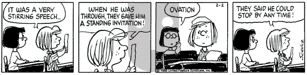 Peanuts on Tuesday February 2, 1988 Comic Strip
