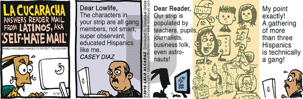 La Cucaracha on Tuesday February 16, 2010 Comic Strip