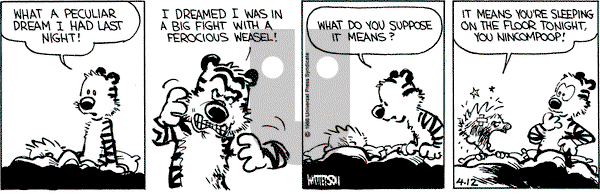 Calvin and Hobbes on Saturday April 12, 1986 Comic Strip