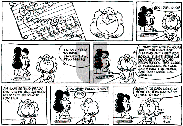 Luann on Sunday April 28, 1985 Comic Strip