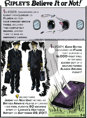 Ripley's Believe It or Not - Wednesday March 6, 2024 Comic Strip