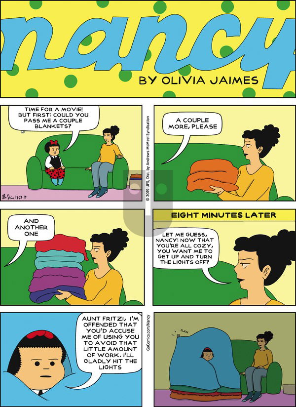 Nancy on Sunday December 29, 2019 Comic Strip