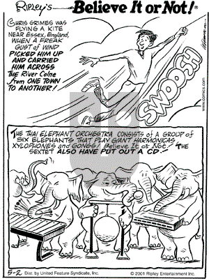 Ripley's Believe It or Not on Wednesday May 2, 2001 Comic Strip